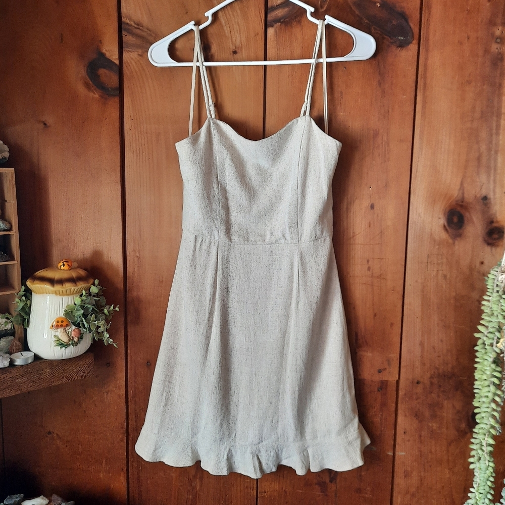 🌿 NWT One Clothing Forever 21 Woven oatmeal dress